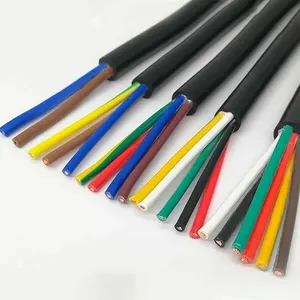 RVV 0.75mm Copper Wire Price 12 Cores Twisted Black PVC Sheathed Flexible Control Cable Coaxial Electrical cables Power Wires