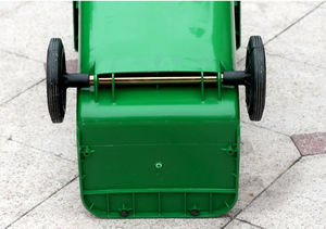 <b>Plastic</b> Recycle Waste Bins <b>Large</b> Size Garbage Wheelie Bins Beige Eco-Friendly Space Saving Standing Outdoor Use - Product Image 5