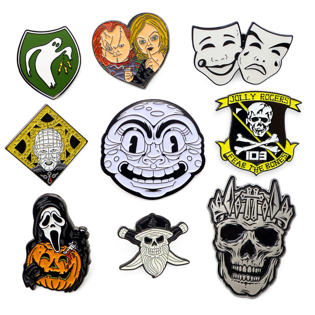 Wholesale Badge Maker Halloween Cute Ghost Enamel Pins Metal Emblem Custom Logo Enamel Lapel Pin Badges