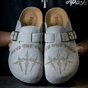 Meckmaly Zuecos y mulas personalizados para mujer Cuero completo con tacones inferiores de corcho Boken Sandalias diseñadas para un mayor desgaste - Product Image 4