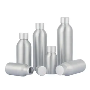Envases vacíos de Metal para aceites esenciales, botellas de aluminio con tapa de rosca plateada y dorada, 30ml, 50ml, 60ml, 100ml, 120ml, 150ml, 250ml