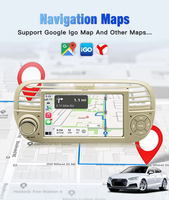 Autoradio Android Auto Carplay Linux 7 pouces pour FIAT 500 Abarth 2007-2015 Navigation GPS Lecteur multimédia Stéréo Écran HD