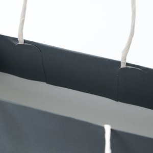 Bán buôn tùy chỉnh màu xám đen Kraft túi giấy thân thiện với môi bền 100% phân hủy sinh học hàng tạp hóa mua sắm Túi Quà Tặng - Product Image 3