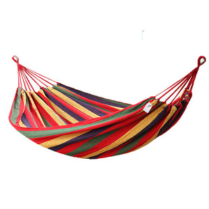 Hamaca portátil <span class=keywords><strong>de</strong></span> lona para acampada, tela <span class=keywords><strong>de</strong></span> algodón a rayas coloridas, para playa y exteriores - Product Image 1