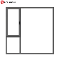 Ventana Abatible Horizontal de Doble Vidrio Templado Francés Rolansini con Marco de Aluminio y Apertura Superior