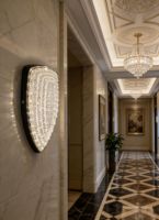 Appliques murales LED de luxe 12W en ABS, étanches, design moderne, lampe en cristal pour hall d'hôtel, salle de banquet, intérieur haut de gamme