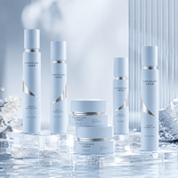 Flacon pulvérisateur et pots de crème pour le visage en verre noir à motif ligne dorée, 100ml 80ml 50ml 30ml 50g 30g, faible MOQ, direct usine