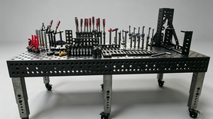 Banc <span class=keywords><strong>de</strong></span> soudage en <span class=keywords><strong>acier</strong></span> robuste 3D, plateforme <span class=keywords><strong>de</strong></span> soudage réglable avec fixations par serre-joints pour <span class=keywords><strong>l</strong></span>'industrie <span class=keywords><strong>de</strong></span> <span class=keywords><strong>la</strong></span> fabrication métallique - Product Image 1