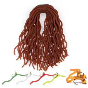 Matériel de montage de mouches Squirmy Wormy Sanjuan Worm, corps de mouche pour montage, appât de pêche à la mouche pour <span class=keywords><strong>truites</strong></span>, Squirminator Worms, rouge fluo noir - Product Image 1