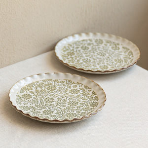 Plato de Cerámica Retro con Diseño de Enredaderas Verdes - Vajilla Apta para Microondas para Uso Doméstico y en Restaurantes - Plato para Bistec/Desayuno - Venta al por Mayor - Product Image 4