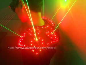 Armure lumineuse à Led rouge, 2 pièces, armure Laser verte, spectacle sur l'épaule et Laser rouge, lunettes de fête pour danseuse, DJ, vêtements de scène - Product Image 5