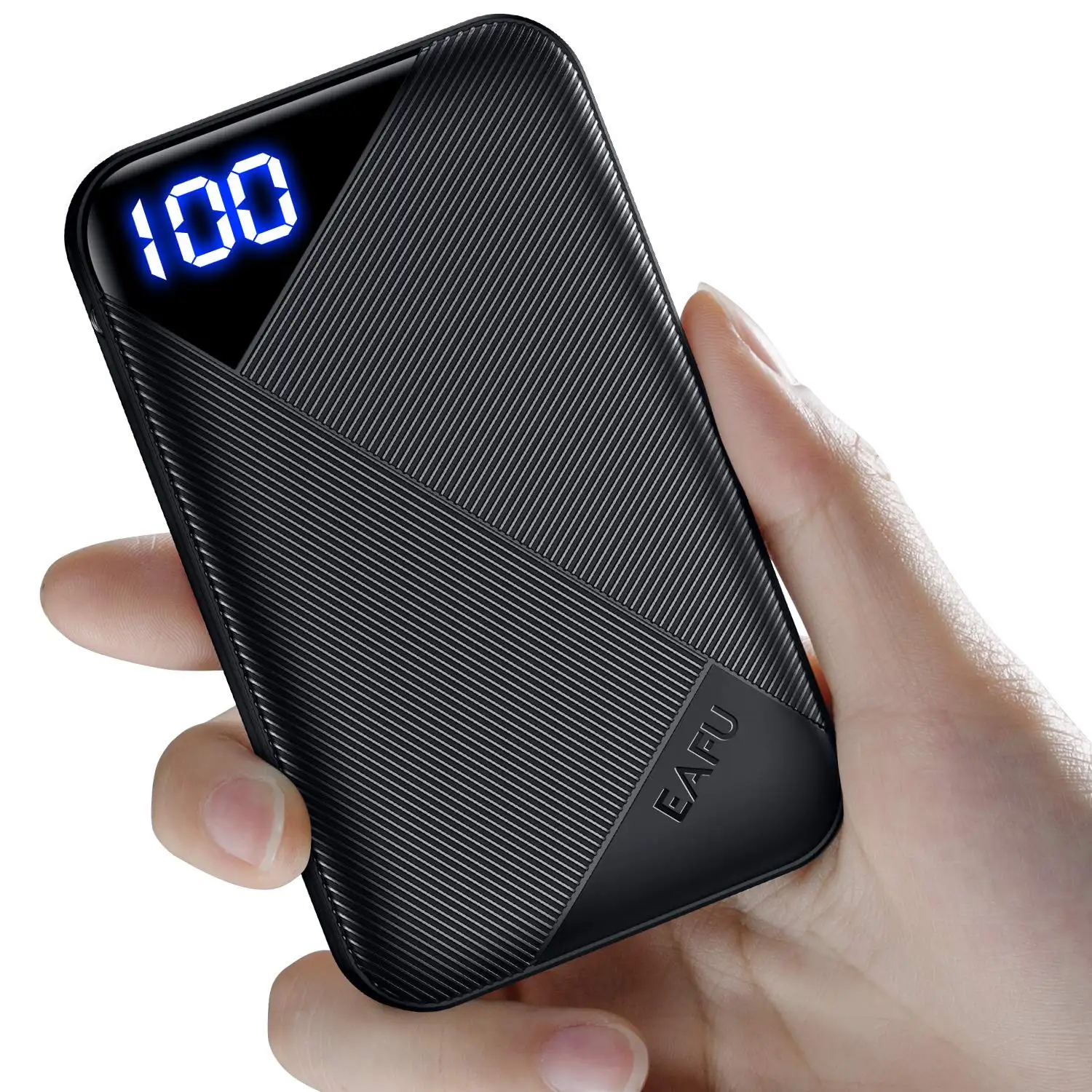 EAFU Portable Charger Pocket-size LED Display 6000mAh Power Bank with USB Type C Input Output 3A High-Speed Battery Pack
