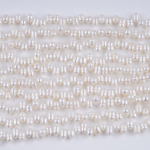 ไข่มุกน้ำจืดธรรมชาติทรงข้าวสาร ขนาด 4-4.5 มม. สีขาว สำหรับงานฝีมือ DIY เครื่องประดับฝังเพชร จูจี้ - Product Image 3