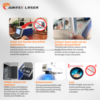Mini Grabador Láser de Fibra JUNFEI 20W 30W 50W, Máquina de Marcado Láser de Alta Seguridad para Joyería de Metal, Anillos y Collares