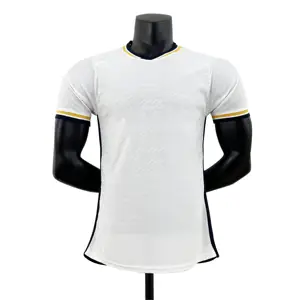 Wholesale sublimation of high-quality football club men's white short sleeved home football jersey sportswear