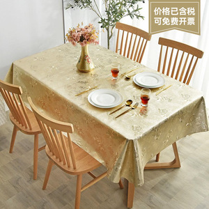 ผ้าปูโต๊ะพีวีซีทรงสี่เหลี่ยมพิมพ์ลายสไตล์ยุโรป ล้างทำความสะอาดได้ ใช้ในบ้าน ผ้าปูโต๊ะกาแฟ ลายพืชและดอกไม้ - Product Image 4