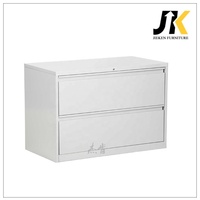 Archivador Lateral de Acero Blanco de 2 Cajones, Archivador Horizontal Metálico con Cerradura para Almacenamiento de Documentos de Oficina