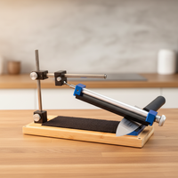 Aiguiseur de couteaux professionnel EDGBLACK à 4 étapes, multi-grains, diamant et pierre à aiguiser, avec système d'angle réglable de 0 à 30 degrés SJ5424M