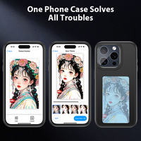 Coque Électronique NFC Intelligente à Encre Numérique DIY Premium pour iPhone 16/16e/15 Plus/13 Pro Max, Conception de Luxe, Projection Photo, Antichoc, Coque Souple en TPU+PC