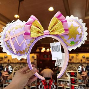 Mouse Ear Bow Headband <span class=keywords><strong>Rapunzel</strong></span> Valentine's Glitter Party Navidad Halloween Princess Decoración Cosplay Disfraz para niña - Product Image 4