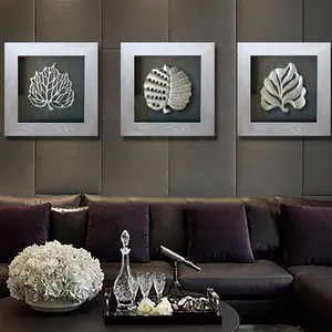Stile della casa semplice moderno 3d foglia pittura decorativa soggiorno divano sfondo appeso a parete pittura cornice di vernice in legno