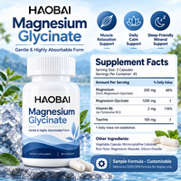 Glycinate de magnésium 90 capsules OEM, formule personnalisée, fabricant de compléments alimentaires minéraux sous marque privée avec emballage en bouteille