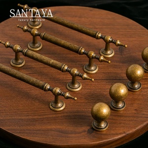 Santaya アンティーク真鍮ハンドル 取手 キッチンキャビネット 引き出し 戸棚用 ブロンズ色 - Product Image 1