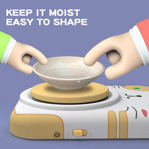 MILI Arts Crafts DIY juguetes eléctricos pintados a mano herramienta de arcilla dibujos animados mascota 9 Uds rueda de cerámica colorida que hace la máquina para niños - Product Image 3