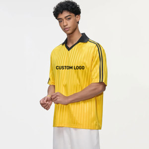 Jersey Sepak Bola Retro V-Neck Sublimasi Custom Langsung dari Pabrik, Lengan Pendek, Cepat Kering, untuk Unisex, Kualitas Premium - Product Image 5