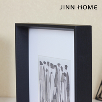 Jinn Home Galerie murale 3D Cadre photo en bois suspendu Boîte à ombre en verre 4x6 6x8 11x14 Cadres Plexiglas Carré Fleur Décoration intérieure