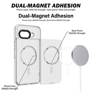 ワイヤレス充電対応 耐衝撃 マグネット式 TPU+PC製 スマホケース Google Pixel 9a 9pro XL用 カスタムロゴ 防水 指紋防止デザイン - Product Image 1