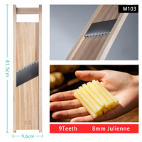 Professionele mandoline-snijmachine van hotelkwaliteit, 8 mm, voor friet, met roestvrijstalen mes, voor ui, aardappel en groenten, keukenhulp