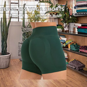 Eu Size Solid Seamless <b>Yoga</b> <b>Shorts</b> Sportswear High Quality Polyamide Elastane Ruched Butt Leggings <b>for</b> <b>Women</b> Waistless - Product Image 2