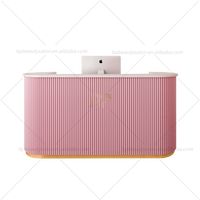 Ensemble Mobilier de Salon de Coiffure Luxe Moderne Or Rose, Forfait Équipement Personnalisé pour Salon de Beauté et Barbier en Fibre de Verre