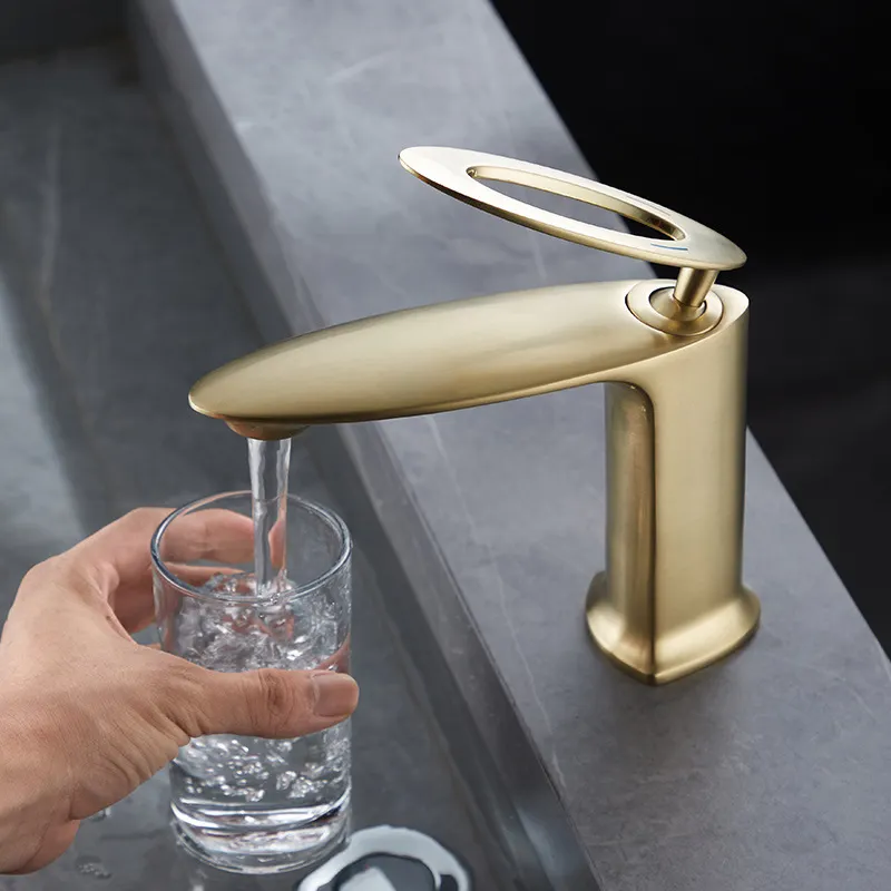Contemporary End Sink Faucet Ceramic Valve Core Bathroom Washbasin Single Handle Tap Kitchen Faucet