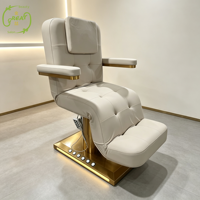 Lit de beauté électrique de luxe à 3 moteurs avec base LED, table de soin médical pour esthéticienne, lit de beauté pour soins du visage et extensions de cils
