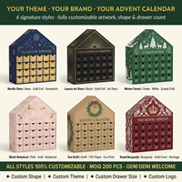 Emballage cadeau de Noël en carton personnalisé de luxe, calendrier de l'avent cosmétique, boîtes à fermeture magnétique