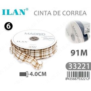 Nastro Tessuto ILAN 4.0Cm 91M con Motivo a Quadretti per Lavori Artigianali - Product Image 3