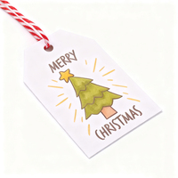 Étiquettes suspendues de Noël en papier lavable écologique personnalisées, laminées