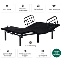 Cadre de lit électrique réglable Queen Size, base de lit intelligente, massage zéro gravité, ports USB Type-C, sans fil, pliable, pour salon