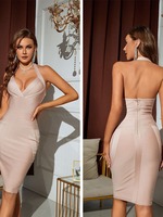 Robe de luxe sans manches grande taille à la mode pour femmes robe de pansement Maxi crayon moulante club robe de pansement personnalisée pour femmes