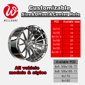 Rines Forjados Cóncavos Profundos WELLDONE 5x112 5x114.3 5x120 Cromados de 18 19 20 21 22 23 24 Pulgadas para <span class=keywords><strong>BMW</strong></span> F30 E90 E60 F10 E46 E36 - Product Image 6