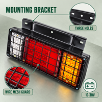 Feu arrière combiné HSSH 40 LED avec cadre en fer 12V 24V, fonction Stop, Clignotant et Marche arrière pour camion ISUZU