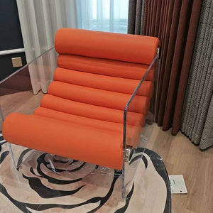 Poltrona decorativa per il tempo libero trasparente in acrilico di design italiano adatta per la casa soggiorno sedia sospesa per il tempo libero - Product Image 6