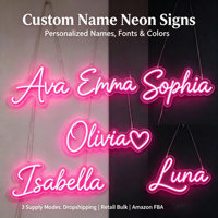 Enseigne néon LED personnalisée en forme de cœur, décoration murale en acrylique pour cadeau d'anniversaire de bébé fille et décoration de mariage