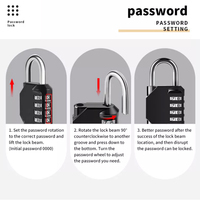 Cadenas à combinaison 4 chiffres, étanche pour extérieur, idéal pour l'école, la salle de sport, les bagages