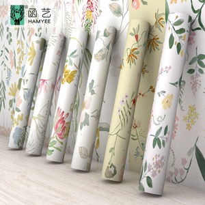 Papier peint autocollant floral en PVC imperméable, rouleau de 2, 3, 5, 10 mètres, décoration murale pour chambre à coucher - Product Image 1