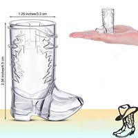 Nouvelles verres à vin en plastique en forme de bottes de cowboy, thème western, pour fête, verres à vin transparents, petits verres à vin, fournitures pour enterrement de vie de jeune fille