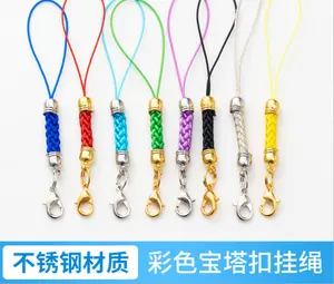 various color braided phone string phone cord accessories phone landyard key holders toys haning rope cord accessories