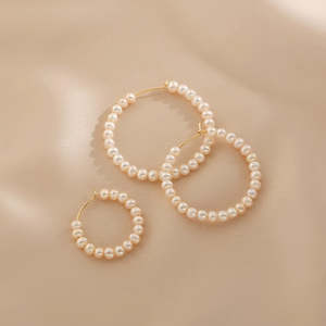 WENCHI 1583 Tianshuiran Elegantes Pendientes de Perlas - Product Image 2